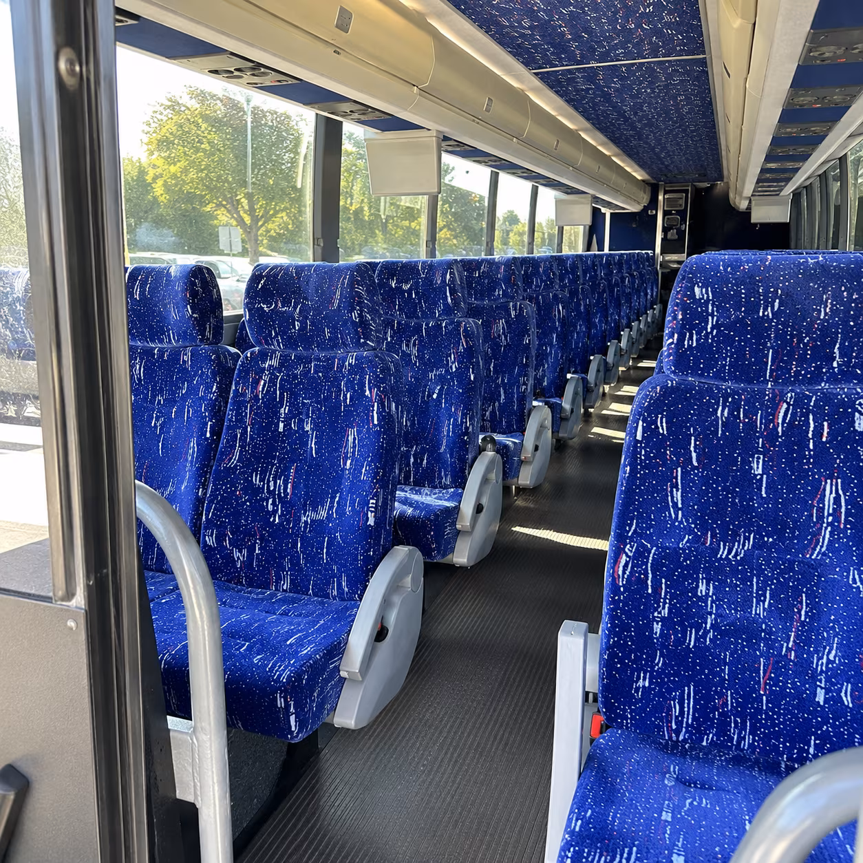 livonia 50 passenger charter bus inside