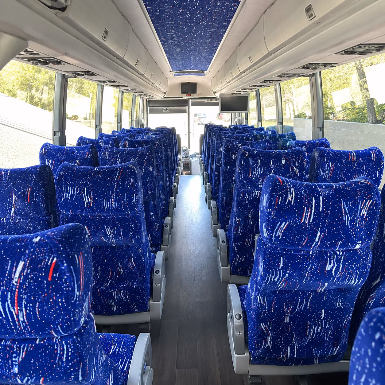 livonia 50 passenger charter bus interior