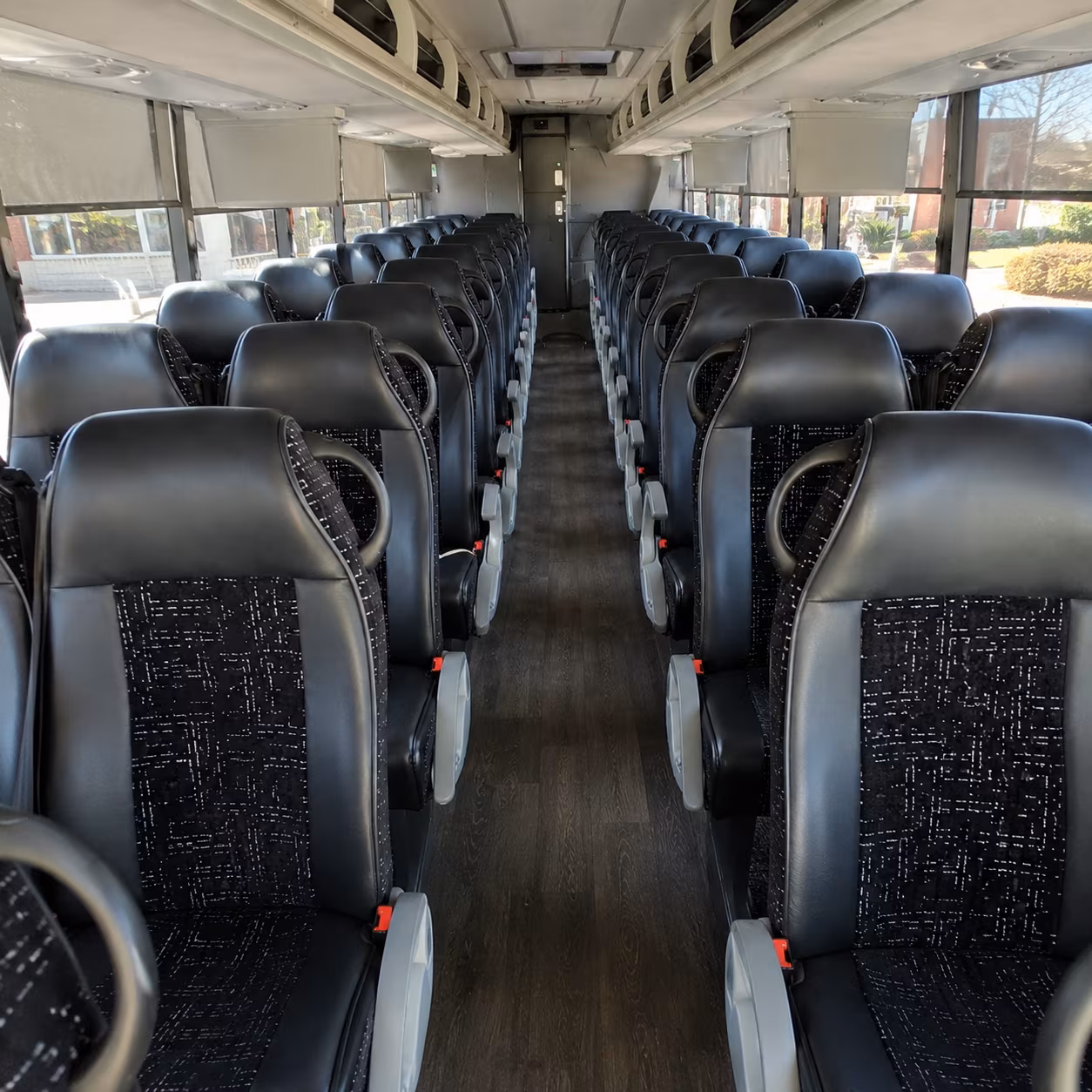 livonia 54 passenger charter bus inside
