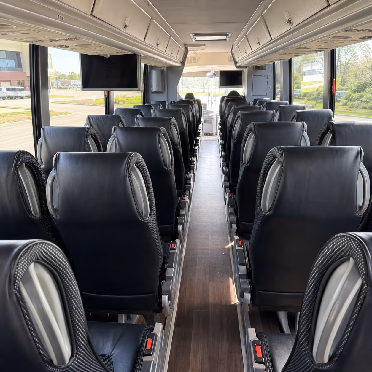 livonia 56 passenger charter bus inside